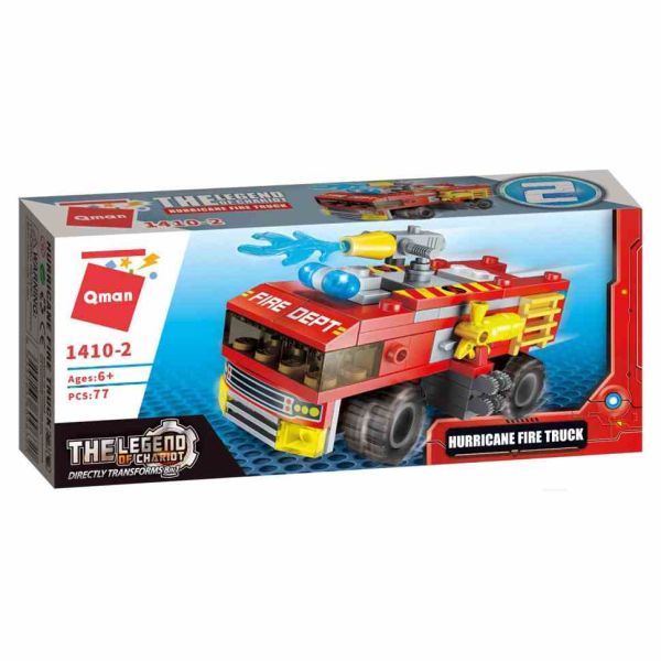 Конструктор Qman 1410-1-8 Пожежна техніка, 79 дет  Hurricane Fire Truck