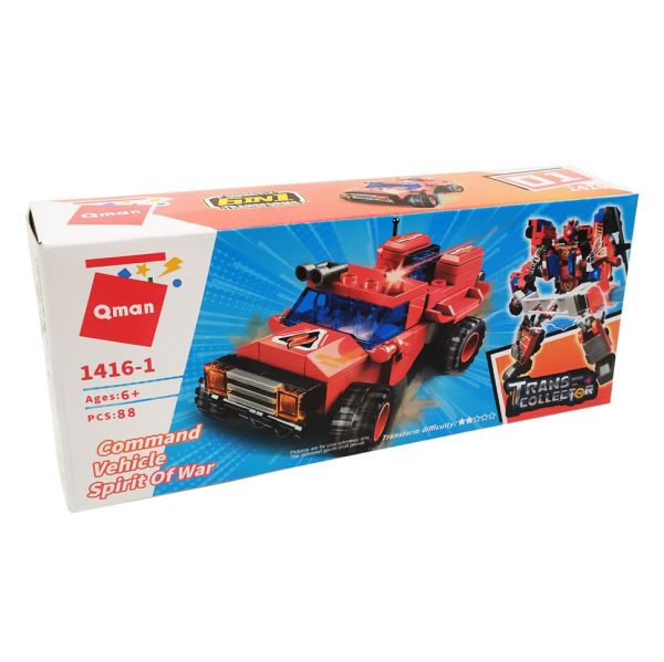 Дитячий Конструктор Qman 1416-1-6 транспорт, 88 дет  Command Vehicle
