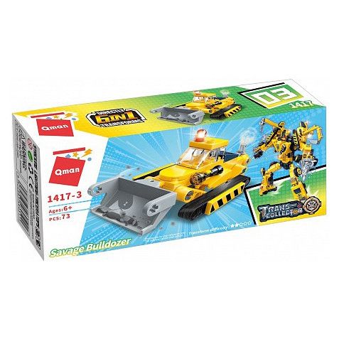 Дитячий Конструктор Qman 1417-1-6 будтехніка, 79 дет  Savage Bulldozer
