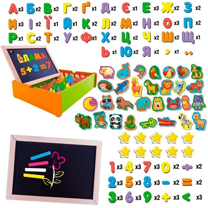 Гра настільна "Магнітний розвиваючий набір з дошкою" VT5411-17