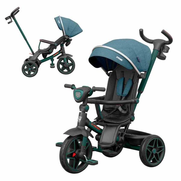 Дитячий триколісний Велосипед TILLY DYNAMIC (T-3810 GREEN) поворотне сидіння, складне кермо