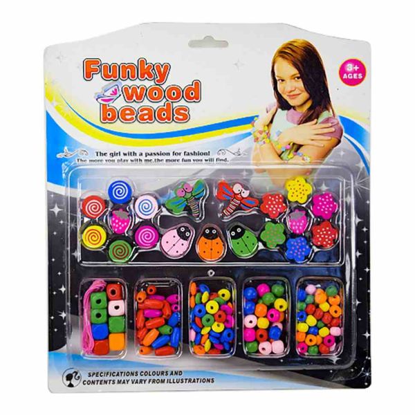 Набір бісеру TX1134A, дерев'яні намистини, гумка  TX1134A