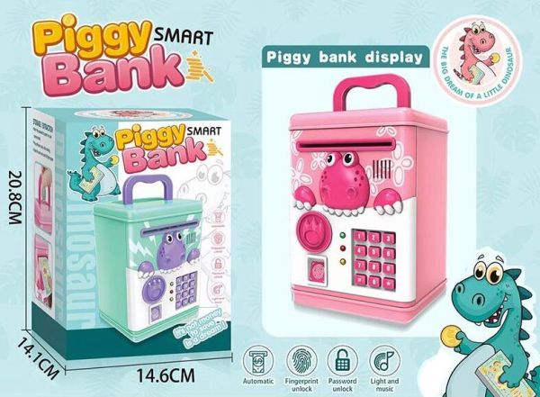 Сейф 6002 A (36/2) "Piggy Smart Bank", 2 кольори, світло, звук, паперовы купюри, у коробці