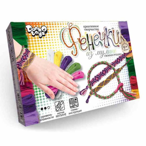 Набір креативної творчості "Фенечки" Danko Toys FIM-01-01-08 з муліне Вид 3