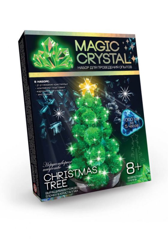 Дитячий набір для проведення дослідів "MAGIC CRYSTAL" OMC-01-01 безпечний  Різдвяна зелена ялинка