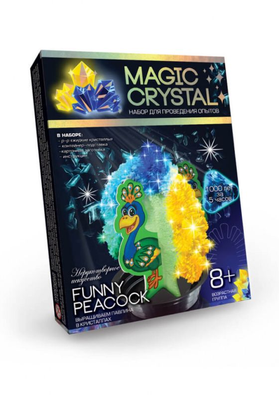 Дитячий набір для проведення дослідів "MAGIC CRYSTAL" OMC-01-01 безпечний  Кумедний павич