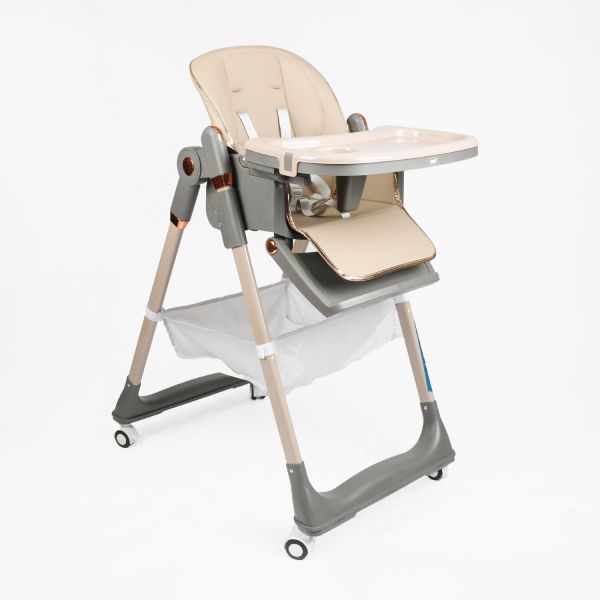 Дитячий Стільчик для годування Toti (12055) м'який чохол PU, 4 колеса, з’ємний столик, корзинка