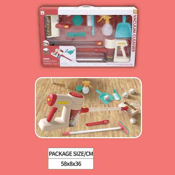 Дитячий Пилосос 8000 (12) вакуумний, звук, мелодія, додаткова насадка, швабра, совок, щітка, губка, в коробці