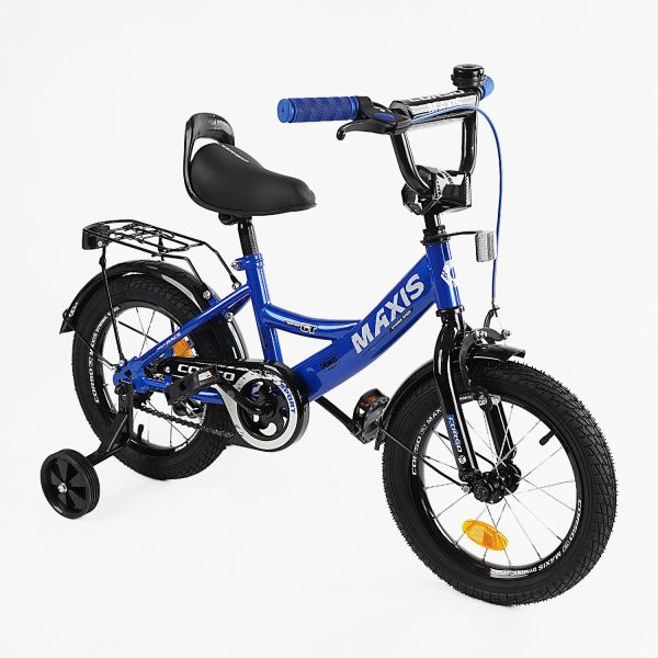 Велосипед 14" дюймів 2-х колісний "CORSO" MAXIS CL-14722 (1) ручне гальмо, дзвіночок, сидіння з ручкою, додаткові колеса, ЗІБРАНИЙ НА 75%, в коробці