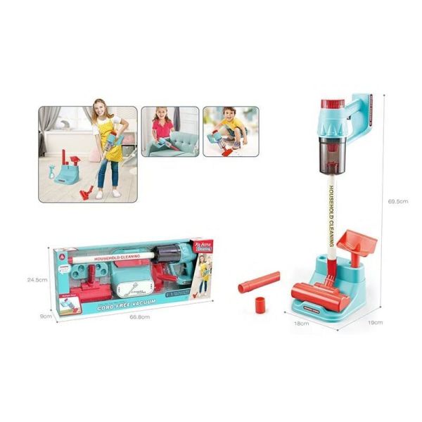 Дитячий Пилосос HJ 610 (15) підсвічування, від батарейок, 3 насадки, підставка для обладнання, в коробці