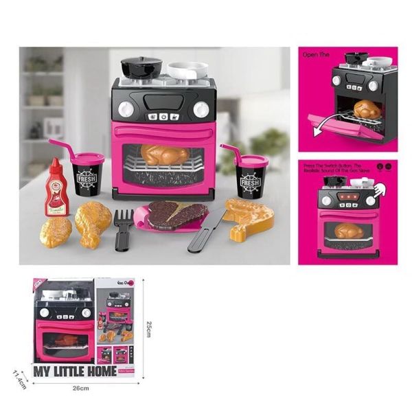 Дитяча Плита A 1010-3 (36) звук, підсвічування, муляжі їжі, посуд, в коробці