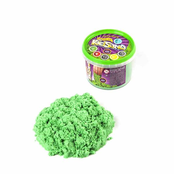Набір креативної творчості "Кінетичний пісок "KidSand" KS-01-06, 400 гр Зелений