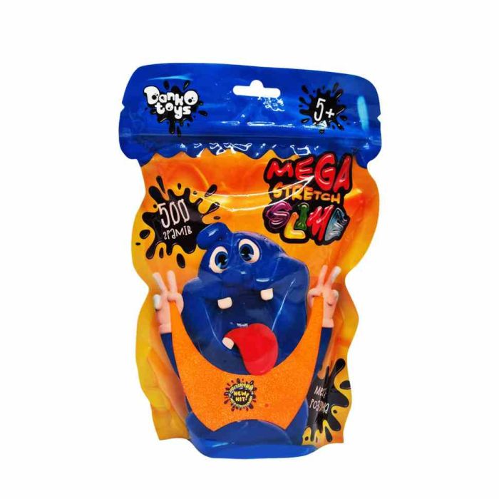 Лізун-антистрес "Mega Stretch Slime" SLM-12-01U 500 гр Помаранчевий