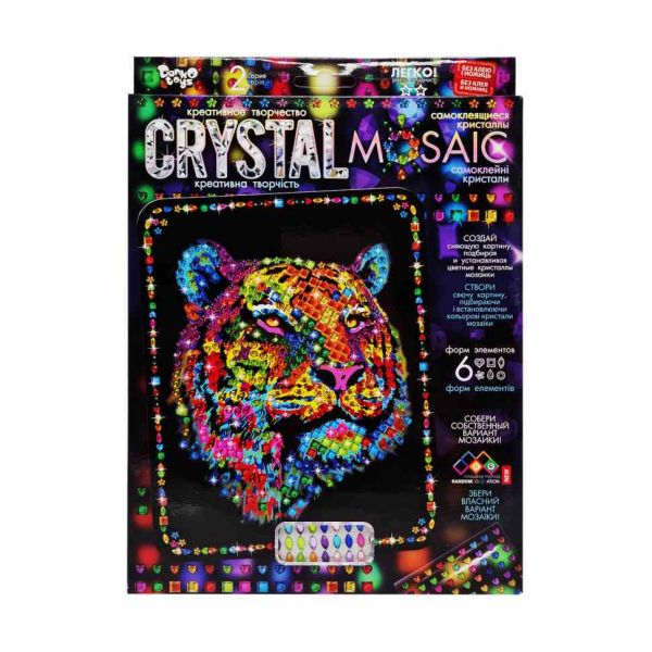 Креативна творчість "Crystal mosaic Тигр" CRM-02-01, 6 форм елементів