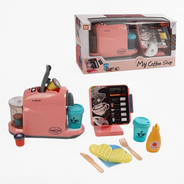 Дитяча Кав`ярня LD 6610 B Штрих = 00248 (24/2) кавомашина, касовий апарат, звук, підсвічування, ллється вода, аксесуари, капсули з кавою, в коробці