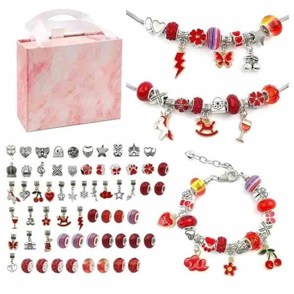 Набір для створення браслетів "Пандора" PDL610-4 червоний
