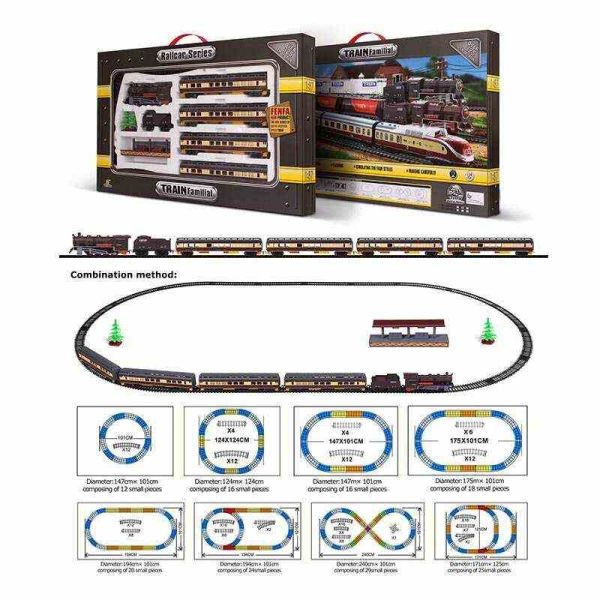 Залізниця 1601 A-2B (12) 65 вагонів, дерева, станція, звук, підсвічування, масштаб 1:87, в коробці