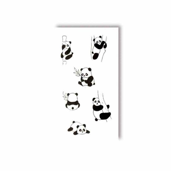 Набір тимчасових татуювань "Міні панди" HC-022, 6 картинок