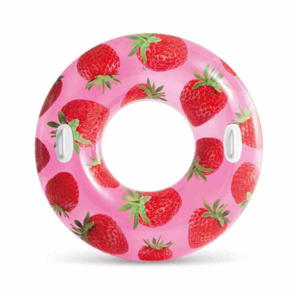 Надувний круг "Фрукти" 56261, 107 см, з ручками Полуничка