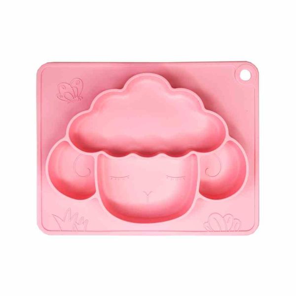Силіконова тарілка-килимок "Баранчик" MGZ-0125(Pink) 18х23 см