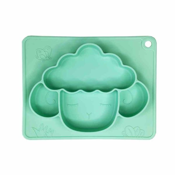 Силіконова тарілка-килимок "Баранчик" MGZ-0125(Turquoise) 18х23 см