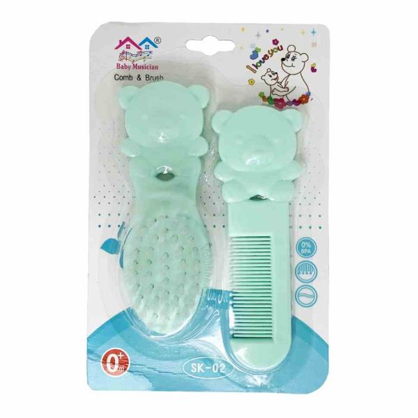 Набір дитячий гребінець і щітка "Ведмедик" MGZ-0711(Turquoise) бірюзовий
