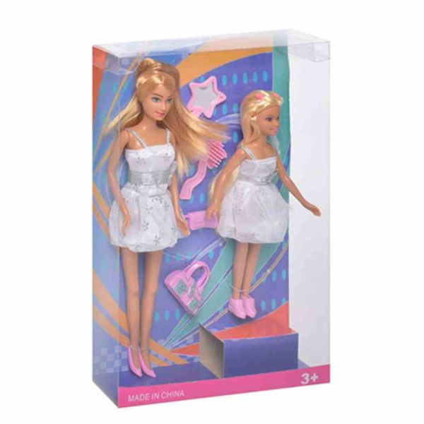 Ігровий набір Лялька з донькою DEFA 8126 з аксесуарами Білий