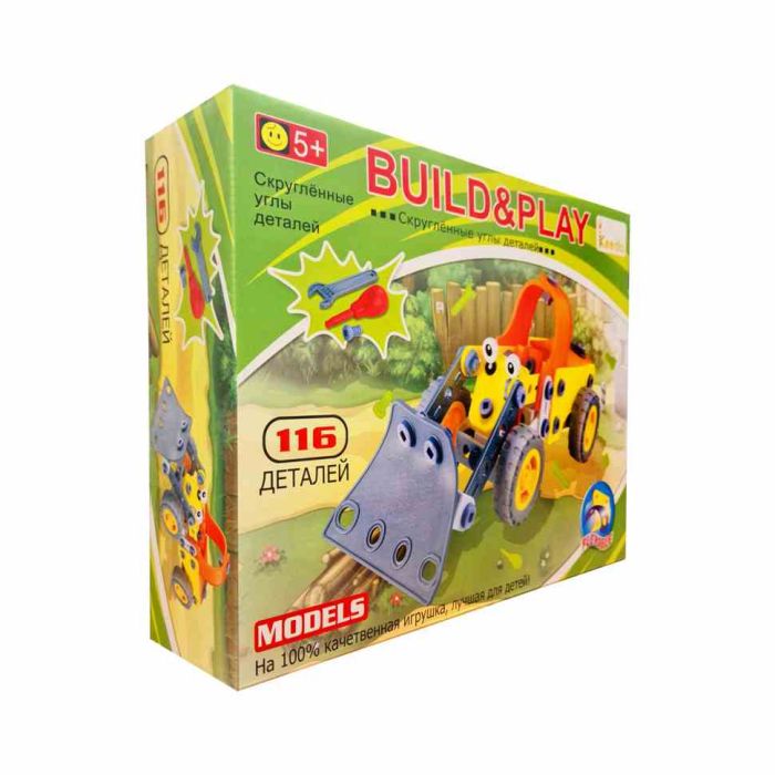 Конструктор дитячий Build&Play "Бульдозер" Keedo J-108A, 116 елементів