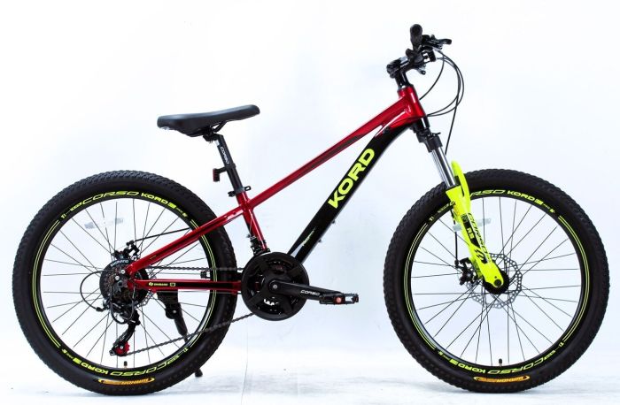 Велоcипед Спортивний Corso «Kord» 24 дюймів (KD-24671) рама алюмінієва 11’’, обладнання Shimano 21 швидкість