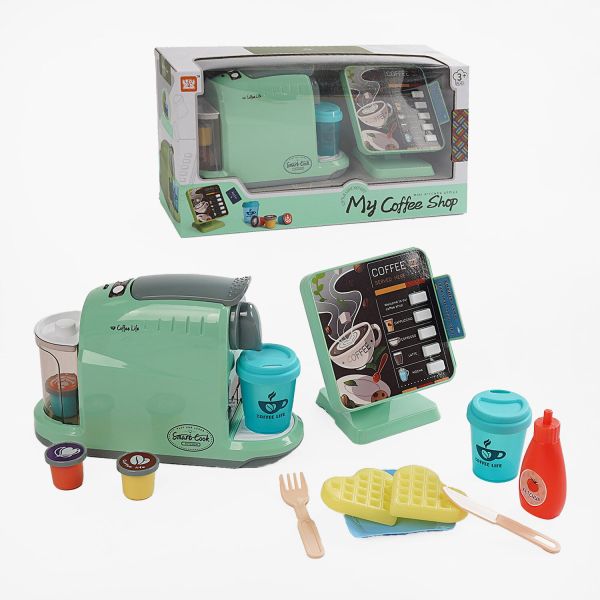 Дитяча Кав’ярня LD 6610 A Штрих = 00231 (24/2) кавомашина, касовий апарат, звук, підсвічування, ллється вода, аксесуари, капсули з кавою, в коробці