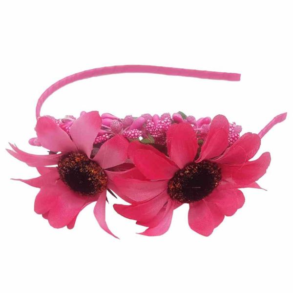 Ободок для волосся "Гербера" 0206-328-1 малинова 