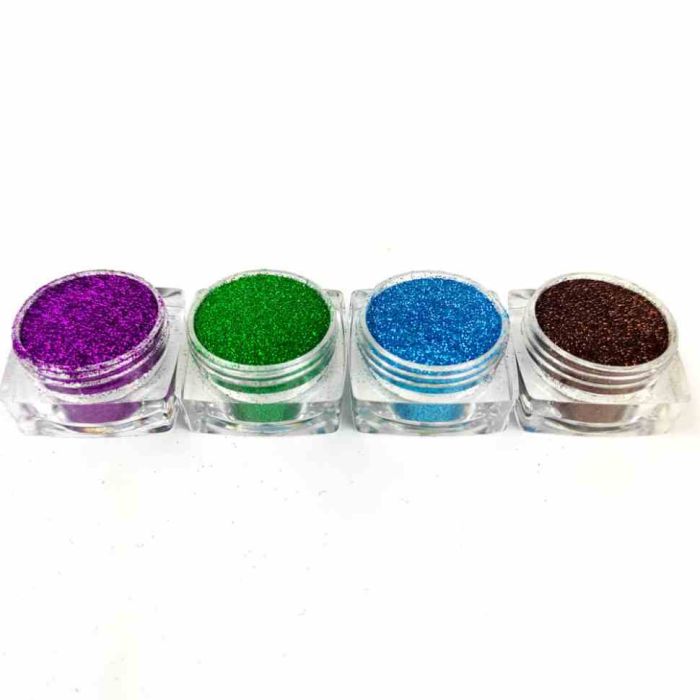 Набір гліттера для біо-тату «Базовий №3» glitter-set-4x-3, 4 кольори 