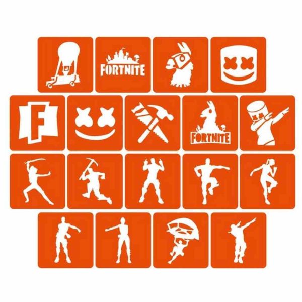Набір трафаретів для біо-тату "Fortnite" Fortnite_5x5_18_1