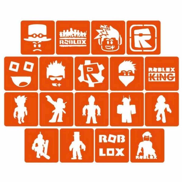 Набір трафаретів для біо-тату "Roblox" Roblox_5x5_18_1