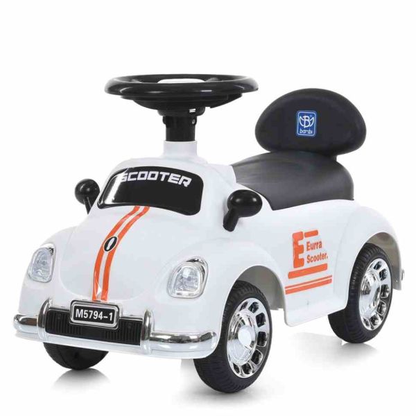 Дитяча каталка-толокар M 5794-1 білий, без батьківської ручки