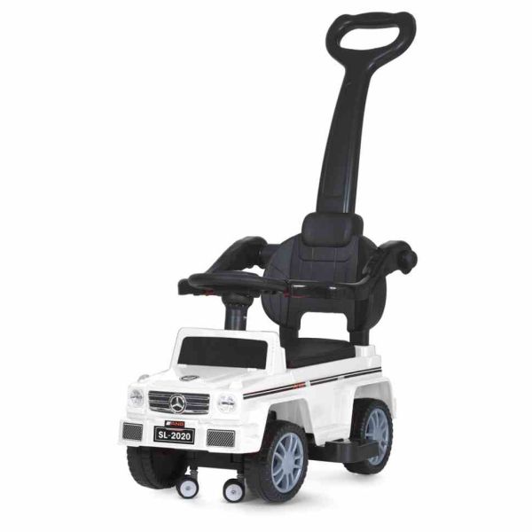 Дитяча каталка-толокар M 5046L-1 білий, з батьківською ручкою