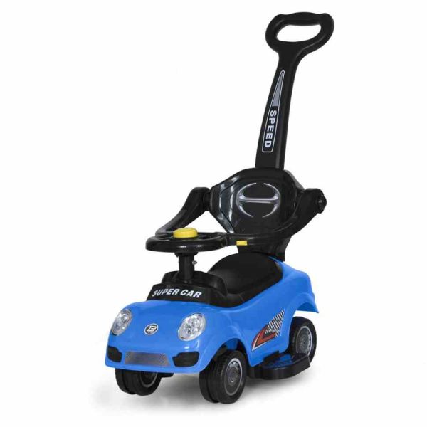 Дитяча каталка-толокар M 5784-4 синій, з батьківською ручкою