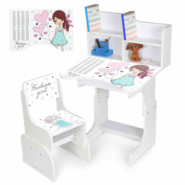 Дитяча Парта N 2071-8-1 білий, зі стільчиком