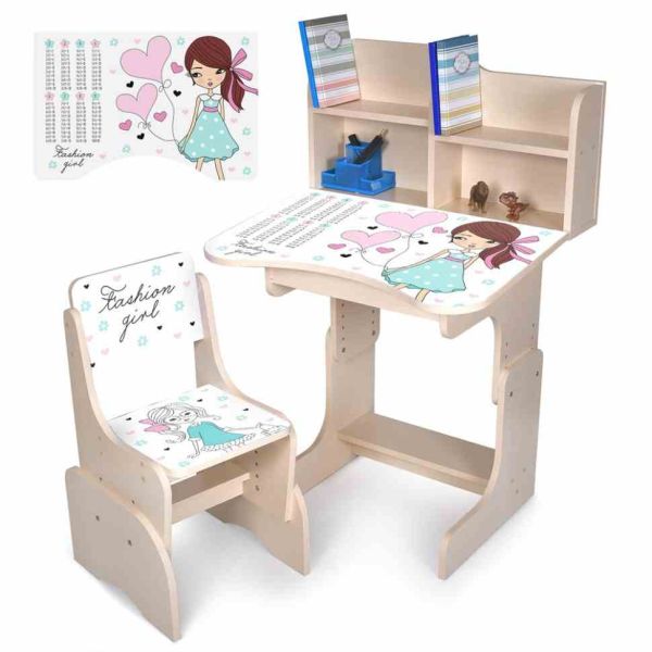 Дитяча Парта N 2071-8-2 дерево, зі стільчиком