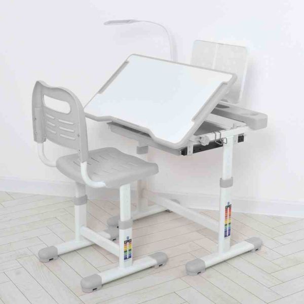 Парта M 5068-11 підставка для книги, лампа, сірий