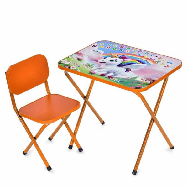 Дитячий столик складаний зі стільчиком M 5967-7 помаранчевий