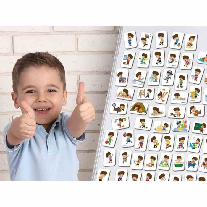 Дитячий розвиваючий набір магнітів "Розпорядок дня" ML4032-03, 72 магнітні фігурки