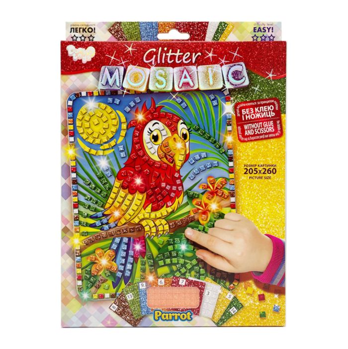 Креативна творчість "Блискуча мозаїка: Parrot" БМ-02-06, 20.6х26 см