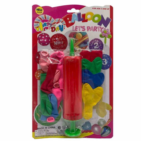 Набір Повітряних кульок "Серце" MK5479 насос, 17 шт, на аркуші Червоний