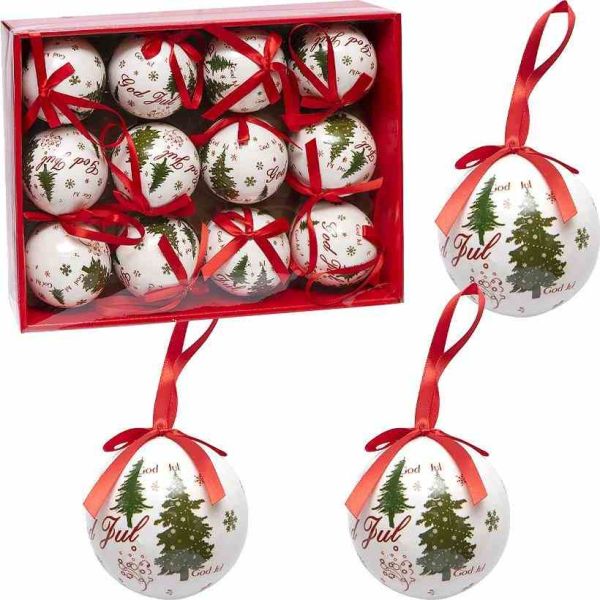 Ялинкові кульки "Ялинка" 75-195А пластик, коробка 12 штук 7 см 