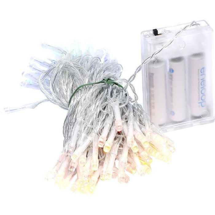 Гірлянда "Ниточка" RJ-07 на 3-х батарейках 50 лампочок 6 метрів, мультиколір 