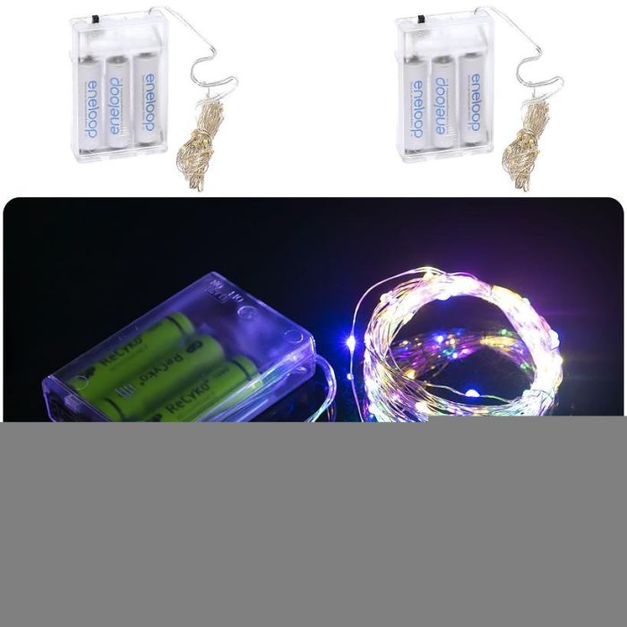 Гірлянда "Ниточка" RJ-04 на 3-х батарейках 100 лампочок 10 метрів, мультиколір