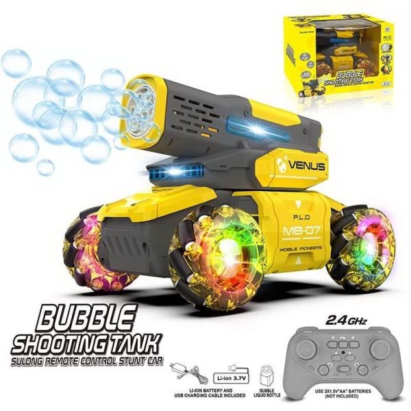 Танк на радіокеруванні SL 8015 A стріляє бульбашками, обертання на 360°, звук, світло, ковзання, пульт 2,4 GHz,  акум. 3.7V, в коробці