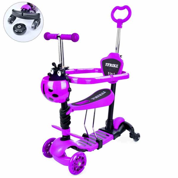 Самокат триколісний iTrike MAXI 5в1 (JR 3-101-V) фіолетовий.