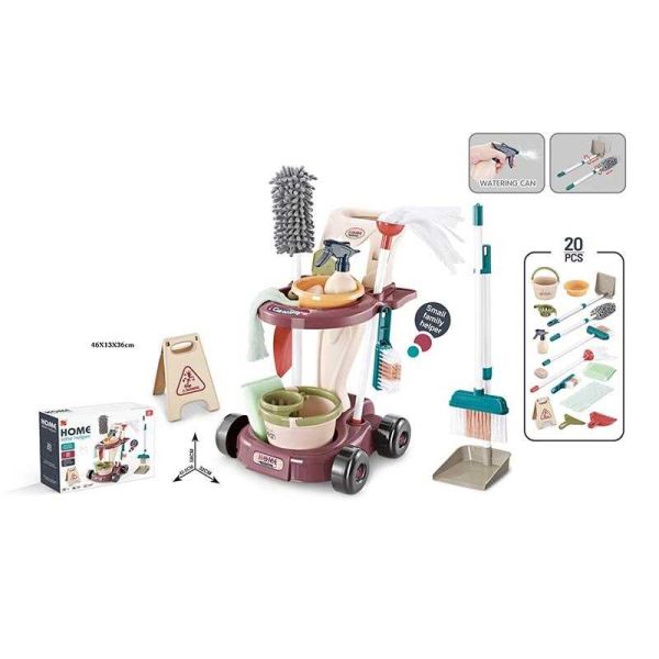 Набір для прибирання 667-57 (12) 20 елементів, візок на колесах, в коробці